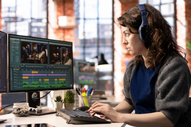 Logiciel de montage vidéo en action